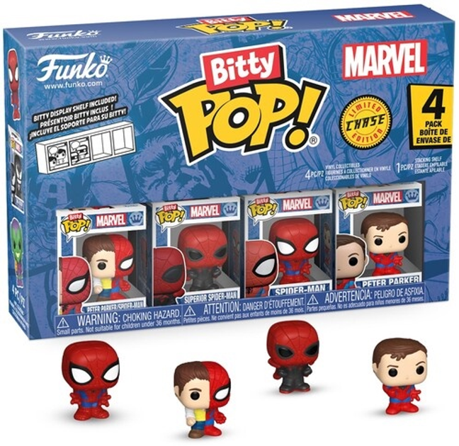 Zestaw figurek Funko Pop Bitty Pop Spider Man Parker Split 4 szt 85704 (889698857048) - obraz 2
