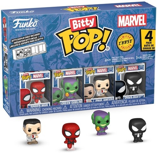 Zestaw figurek Funko Pop Bitty Pop Spider Man Spider Man 4 szt 85701 (889698857017) - obraz 3