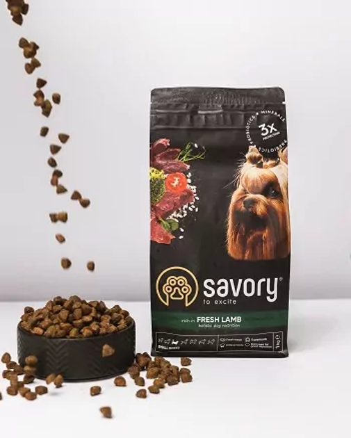Sucha karma dla psów małych ras Savory Small Breed Fresh Lamb 1 kg (4820232630310) - obraz 8