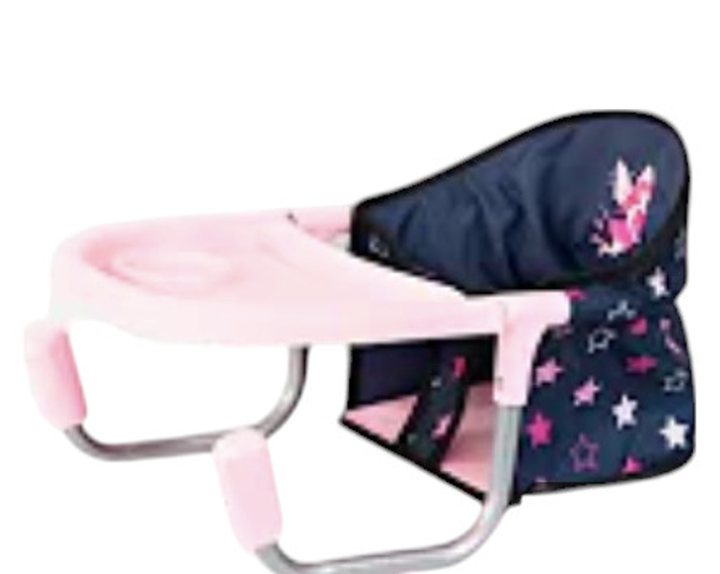 Stolik do karmienia lalek Bayer Design z tacką Niebieski z różowym 65916AA (4003336659160) - obraz 1