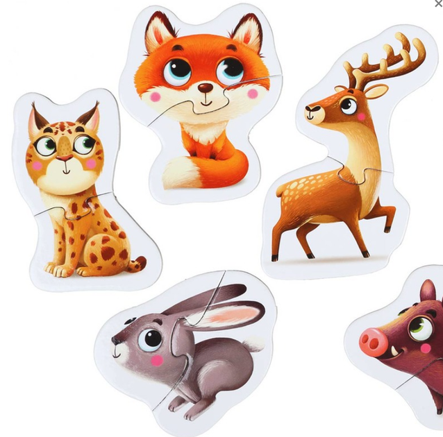 Пазли дитячі Puzzlika Гірські звірі Карпат, 16 деталей, які навчають дітей 2-5 років, картонні - зображення 2