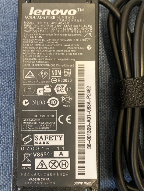 Блок Питания для ноутбука Lenovo 20V 3.25A 65W USB Square pin - Фото 2 Блок Питания для ноутбука Lenovo 20V 3.25A 65W USB Square pin - изображение 2