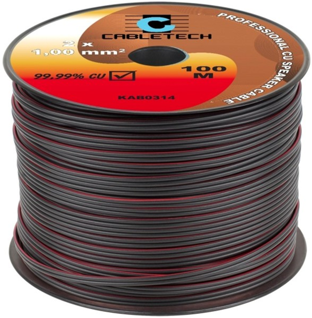Przewód głośnikowy Cabletech 2 x 1 mm² 100 m Black (5901436707721) - obraz 1
