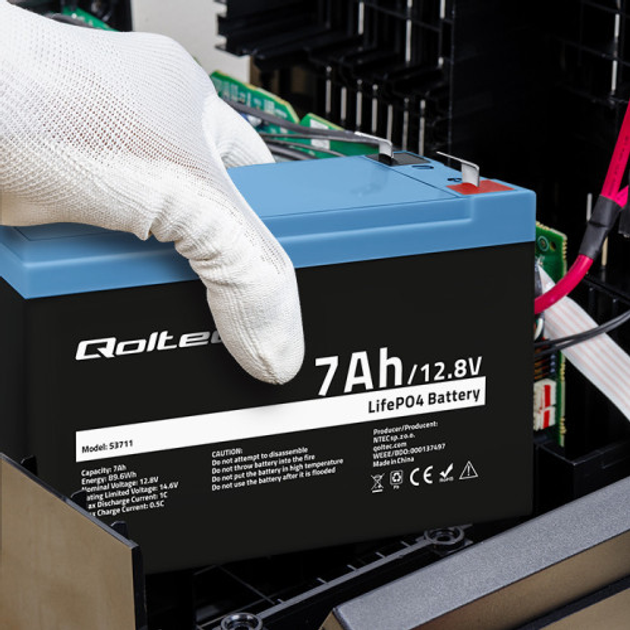 Akumulator Qoltec LiFePO4 Litowo-Żelazowo-Fosforanowy 12.8V 7Ah 89.6Wh BMS (5901878537115) - obraz 8