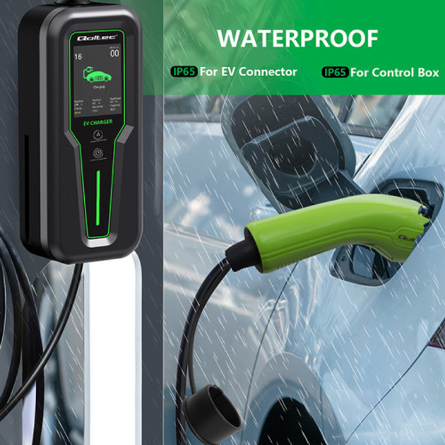 Mobilna ładowarka do samochodu elektrycznego Qoltec EV z regulacją 2 w 1 Typ 2 7 kW 5 m (5901878524665) - obraz 10
