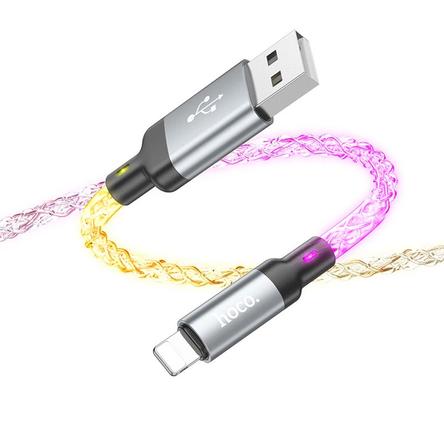 Дата-кабель Hoco U112 Shine 2.4A USB to Lightning (1m) - Фото 4 Дата-кабель Hoco U112 Shine 2.4A USB to Lightning (1m) - изображение 4