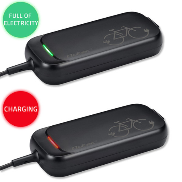 Блок живлення для електричного велосипеду Qoltec Charger for e-bike, electric scooter 36V / 42V 2A 5.5*2.1 (5901878503325) - зображення 4