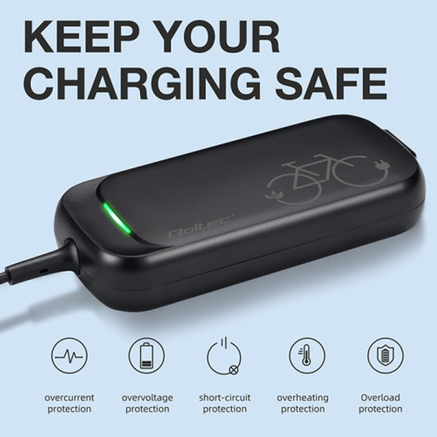 Zasilacz do roweru elektrycznego Qoltec Charger for e-bike, electric scooter 36V / 42V 2A 5.5*2.5 (5901878503332) - obraz 7