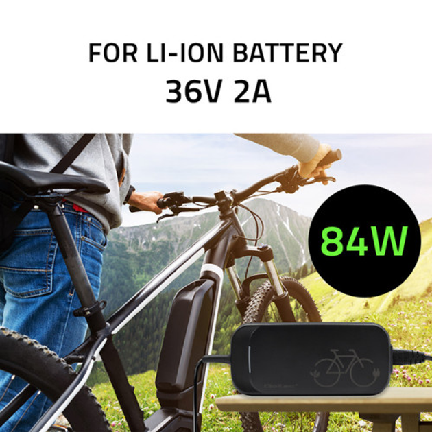Zasilacz do roweru elektrycznego Qoltec Charger for e-bike, electric scooter 36V / 42V 2A 5.5*2.5 (5901878503332) - obraz 10
