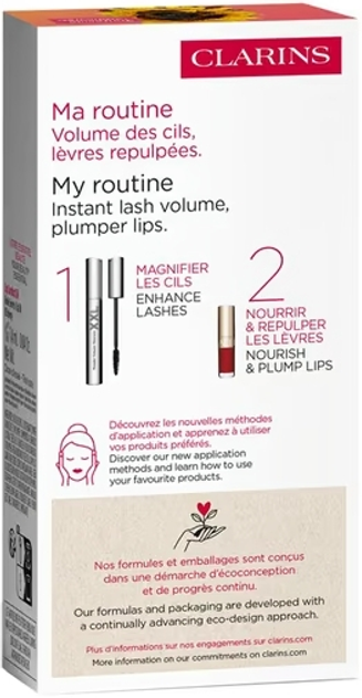 Набір Clarins Туш для вій Mascara Wonder Volume XXL 8 мл + Олія для губ Lip Comfort Oil 03 Cherry 1.4 мл (3666057332944) - зображення 3