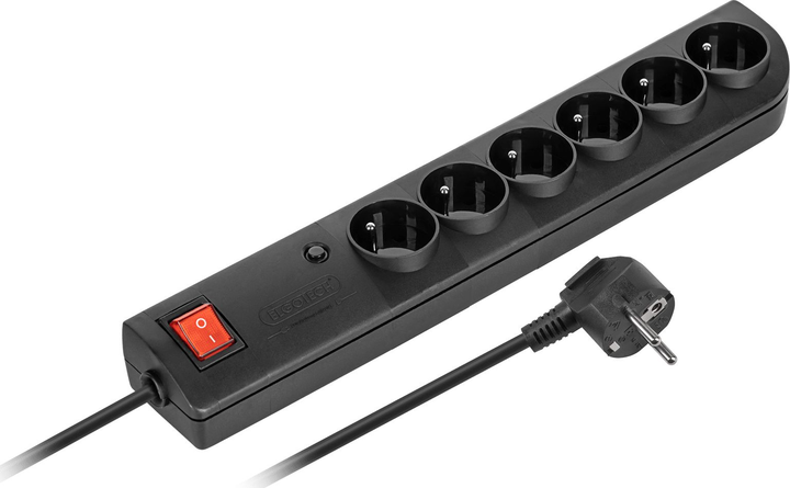 Мережевий фільтр Elgotech 6 розеток 3 м Black (5902694003075) - зображення 1