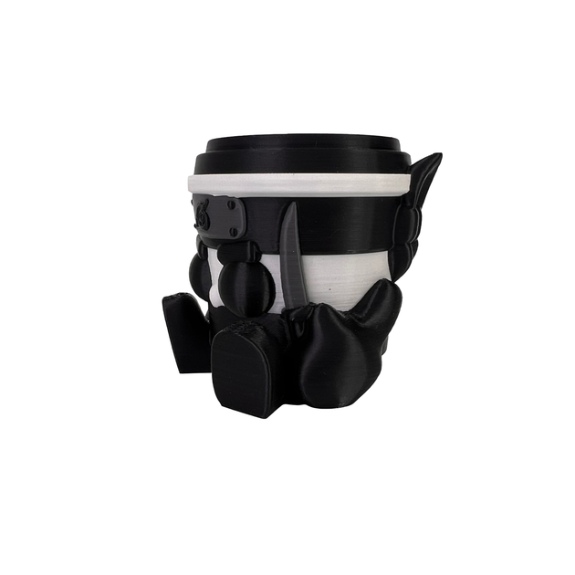 Игрушка DrukHouse3D "Капучино Ассасино" "Capuccino Assassino" из серии Italian Brainrot Черно-белый 6 см (PIG10030) - изображение 3