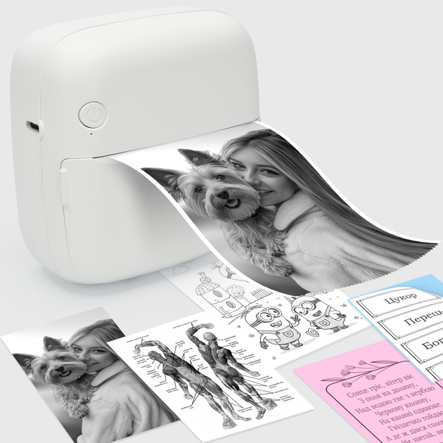 Bluetooth термопринтер JETIX Mini Printer Student 2 | Портативный мини принтер для термальной печати - изображение 3