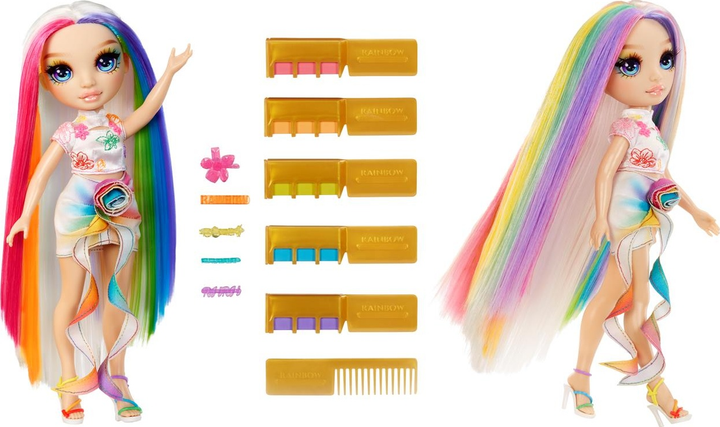 Lalka MGA Entertainment Rainbow High Design Studio Hair Chalk and Style Amaya Raine 28 cm 526780 (35051526780) - obraz 3