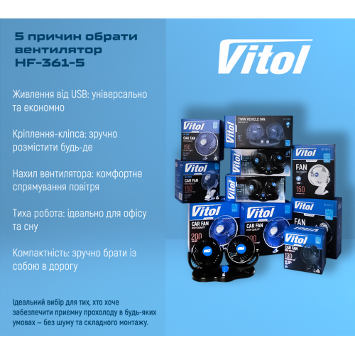 Вентилятор 6" ВН.12.661/HF-361-5 5V USB - изображение 10