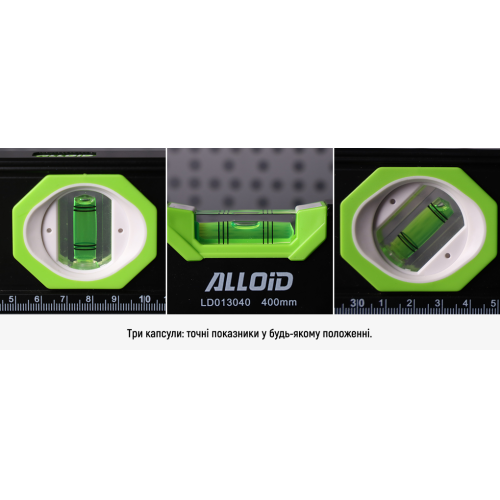 Уровень строительный Alloid Pro 800 мм, 3 капсулы, магнит - изображение 3