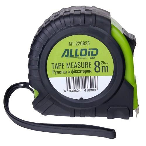 Рулетка Alloid Base з фіксатором 8м×25мм MT-220825 - Фото 2 Рулетка Alloid Base з фіксатором 8м×25мм MT-220825 - зображення 2