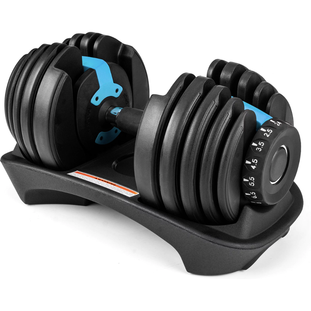 Гантель Gymtek розбірна регульована, 2.5-24 кг, синя. Для силових тренувань, фітнесу, дому, кросфіту - зображення 2