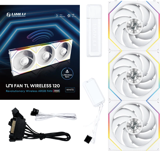 Набір вентиляторів Lian Li Uni Fan TL Wireless 120-3 3 шт. White