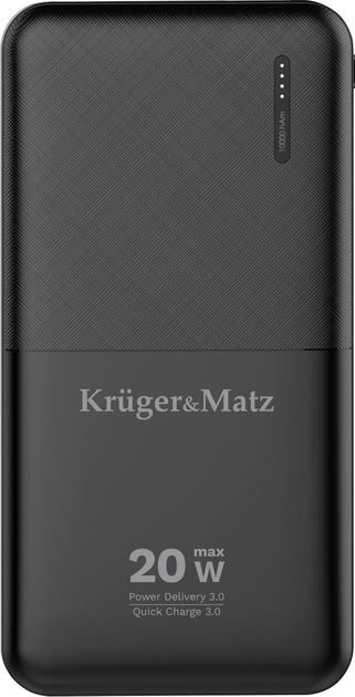 Powerbank Kruger&Matz Li-pol QC/PD 10000 mAh 20 W Black (KM0904) - obraz 2