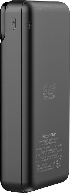 Powerbank Kruger&Matz Li-pol QC/PD 20000 mAh 22.5 W Black (KM0906.1) - obraz 4
