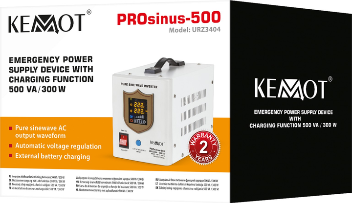 UPS Kemot PROsinus-500 300W/500VA White (URZ3404) - obraz 4