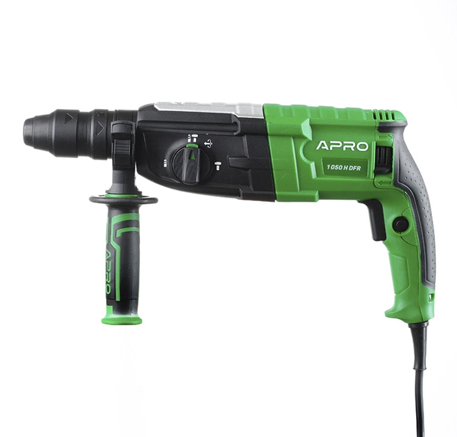 Перфоратор сетевой прямой APRO 896229 3,5 Дж, 1050В, SDS+, 1050H DFR, кейс - изображение 2
