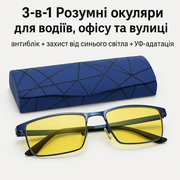 3-в-1 очки для водителей, офиса и улицы: антиблик + защита от синего света + УФ-адаптация - изображение 9
