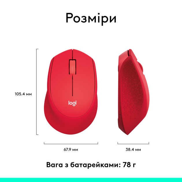 Мышь Logitech M330 Silent Plus WIreless Red (910-004911) - изображение 2