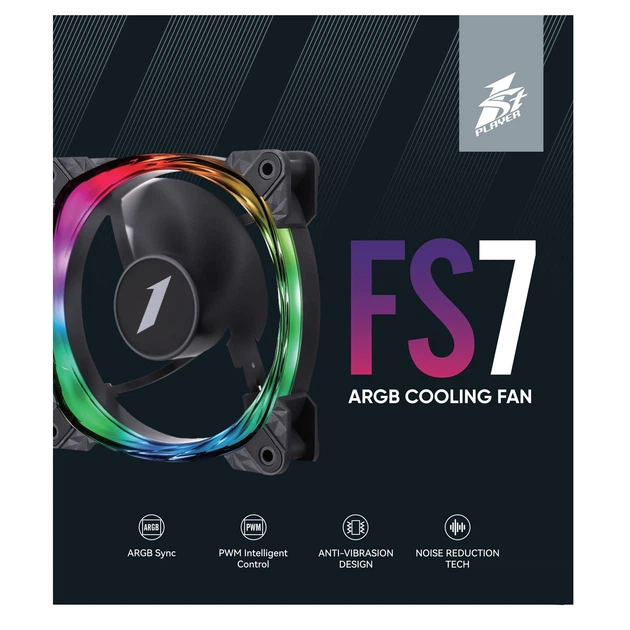 Вентилятор 1stPlayer FS7 Black (FS7-BK-1IN1) - зображення 9