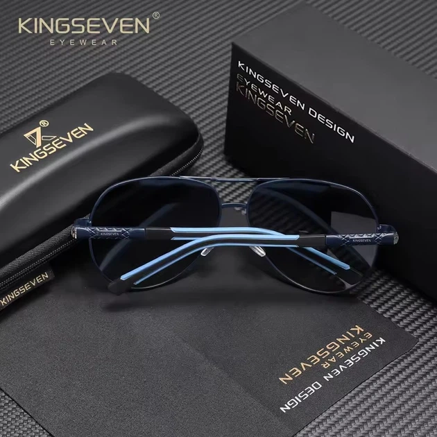 Мужские поляризационные градиентные солнцезащитные очки KINGSEVEN K725 Blue Gradient - изображение 2
