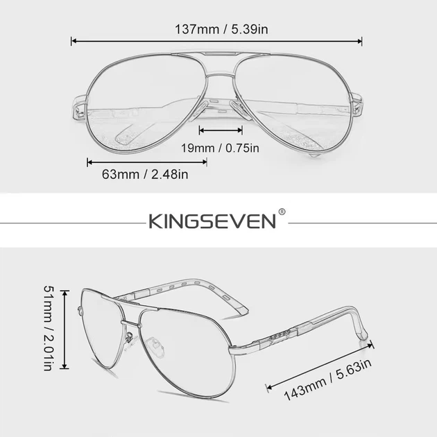 Мужские поляризационные градиентные солнцезащитные очки KINGSEVEN K725 Blue Gradient - изображение 4