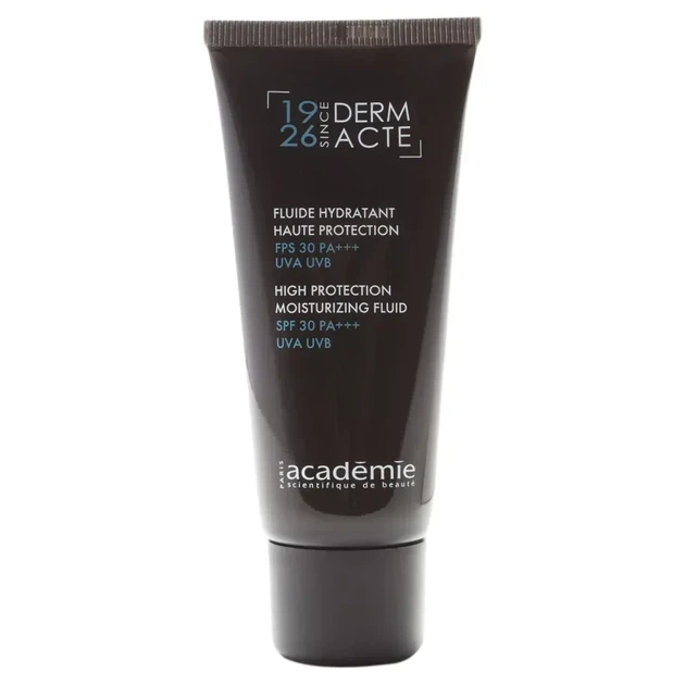 Зволожувальна захисна емульсія spf 30 academie derm acte high protection moisturizing fluid 40 мл - Фото 1 Зволожувальна захисна емульсія spf 30 academie derm acte high protection moisturizing fluid 40 мл - зображення 1