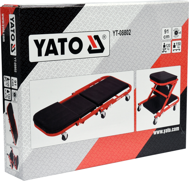 Лежак-сидіння для майстерні Yato 2 в 1 YT-08802 (5906083030475) - зображення 5