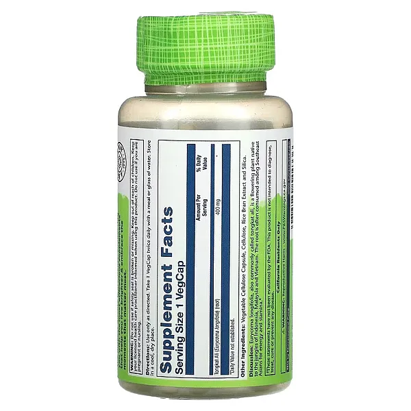Добавка Solaray Tongkat Ali Root 400 mg, 60 каплет - изображение 2