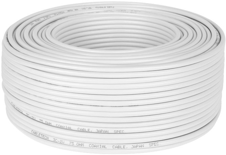 Kabel koncentryczny Cabletech 3C 2V 100 m White (5901436707066) - obraz 1