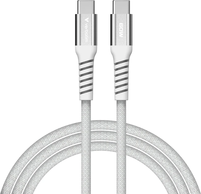Кабель Verbatim 60 Вт, USB-C–USB-C, 120 см Сірий (31850) - зображення 3