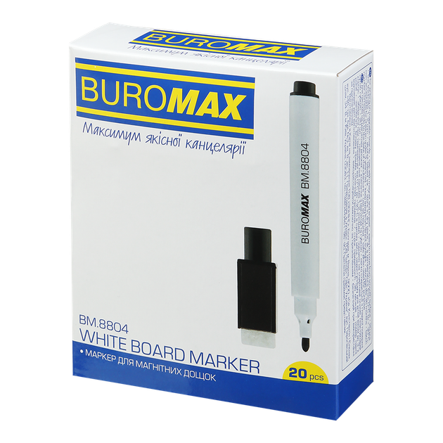 Набор маркеров для досок Buromax 1-2 мм черные 20 шт (BM.8804) - изображение 3