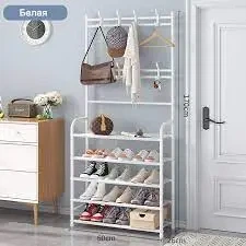 Универсальная вешалка для одежды New simple floor clothes rack 5 полок, черная - изображение 3