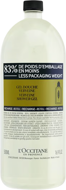 Змінний блок Гель для душу L'Occitane en Provence Verveine Recharge 500 мл (3253581769386) - зображення 1