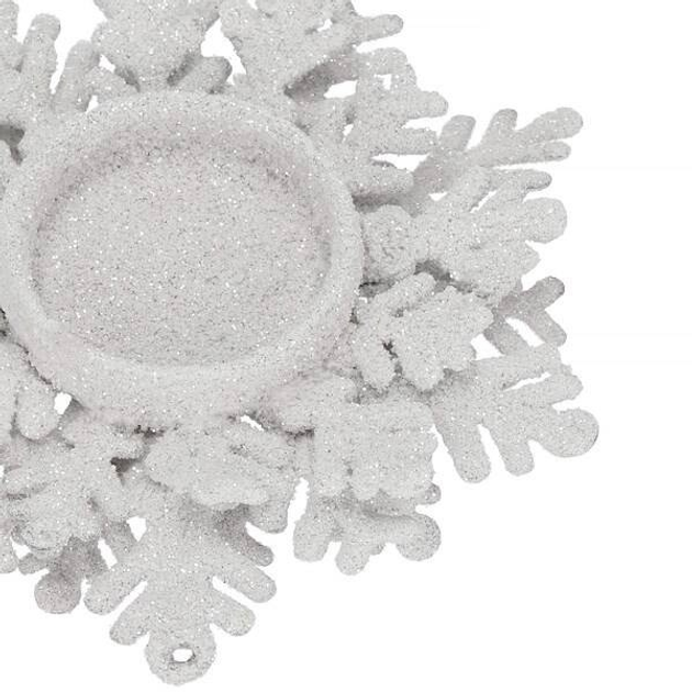 Świecznik świąteczny Springos na świeczkę tealight brokatowy srebrny (CA1204) 12 x 10.5 x 4 cm (5907719462097) - obraz 6