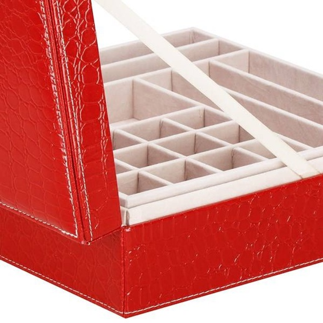 Шкатулка для прикрас Springos HA1027 червона 26.5 x 26.5 x 8.5 см (5907719432984) - зображення 6
