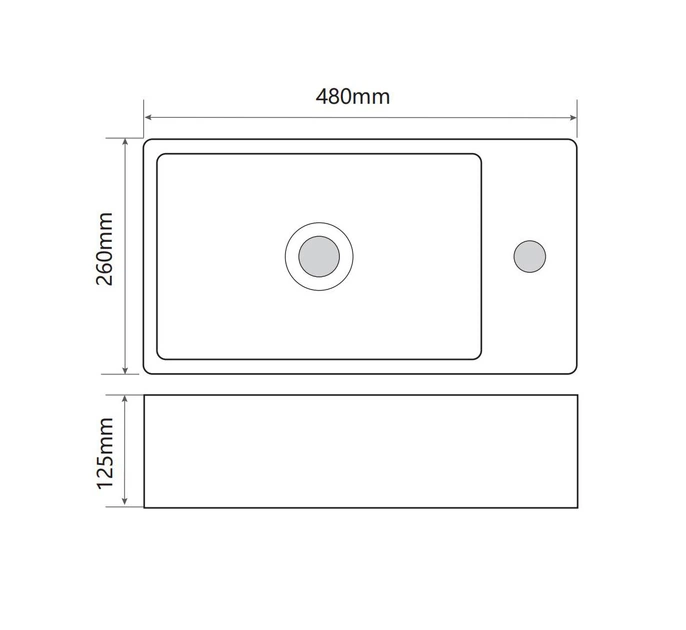 Раковина накладная Mixxus Premium QUADRO-0207 480х260х125mm с отверстием под смеситель (MP6503) - Фото 2 Раковина накладная Mixxus Premium QUADRO-0207 480х260х125mm с отверстием под смеситель (MP6503) - изображение 2