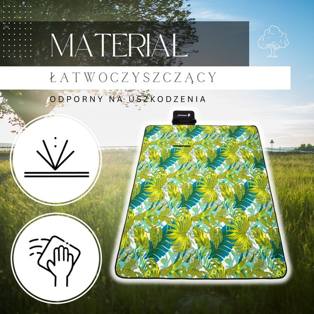 Koc piknikowy Springos plażowy 200 x 150 cm zielony (5907719450636) - obraz 9