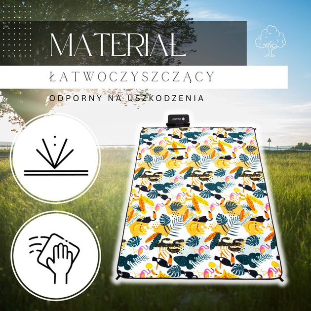 Ковдра для пікніка Springos пляжна 200 x 200 см різнокольорова (5907719450667) - зображення 7