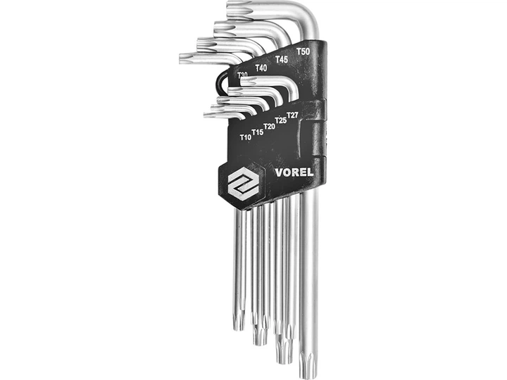 Набір ключів VOREL Torx T10-T50 9 шт (56478) - Фото 1 Набір ключів VOREL Torx T10-T50 9 шт (56478) - зображення 1