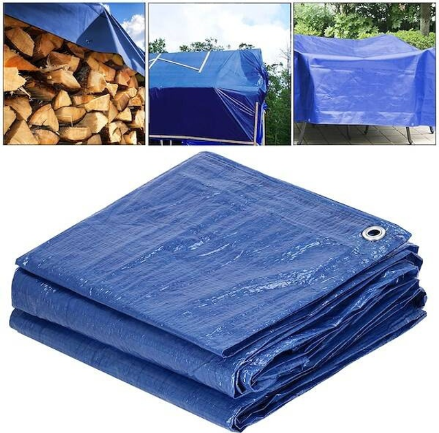 Plandeka Springos gruba płachta ochronna 4 x 6 m 60g/m2 niebieska (GA2117) (5907719430041) - obraz 11