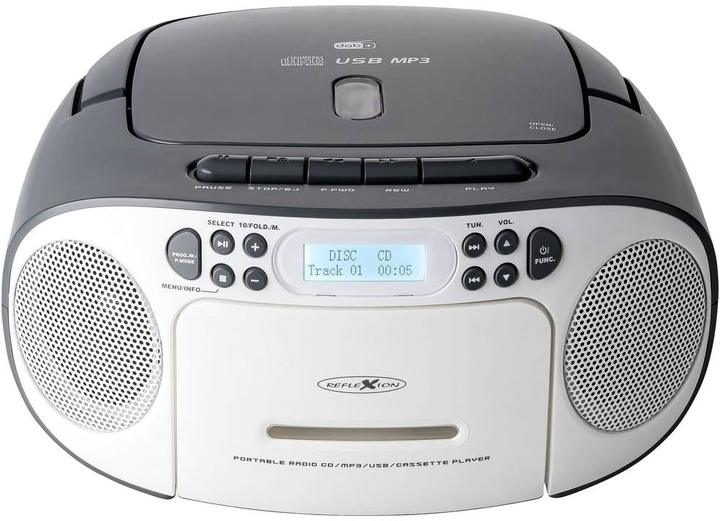 Radioodtwarzacz Reflexion RCR2260DAB Boombox White/Grey (RCR2260DAB/GR) - obraz 2