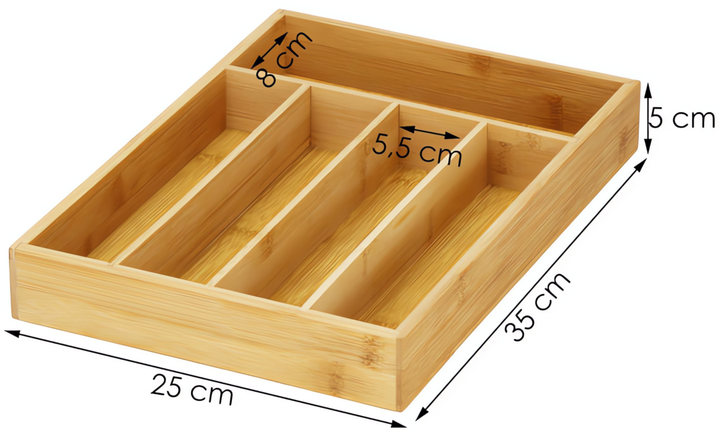 Organizer na sztućce Springos bambusowy 35x25 cm (5907719443188) - obraz 2