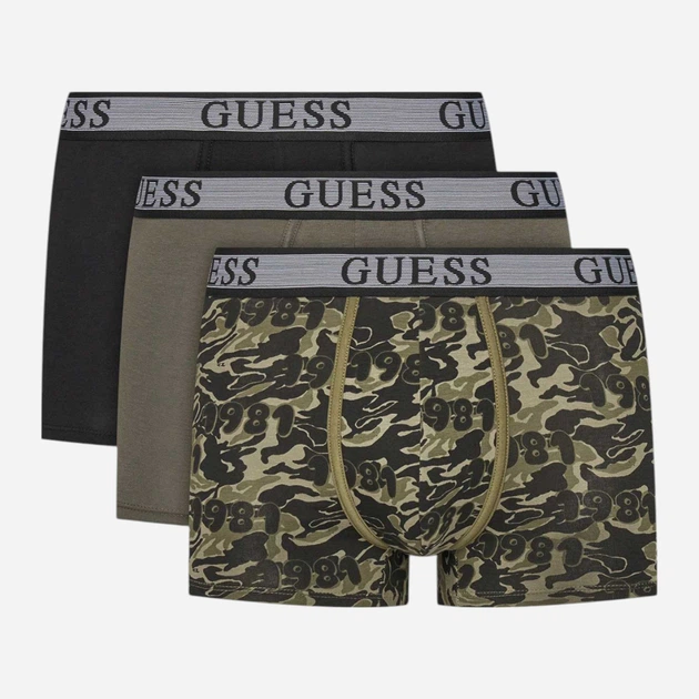 Набор трусов боксеров мужских хлопковых Guess U5GG05-K6YW1-P8FZ S 3 шт Green Camou 81 (7626741683352) - Фото 1 Набор трусов боксеров мужских хлопковых Guess U5GG05-K6YW1-P8FZ S 3 шт Green Camou 81 (7626741683352) - изображение 1